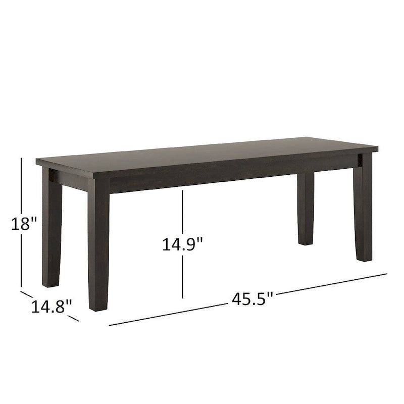 Set da pranzo rettangolare nero antico da 60 pollici