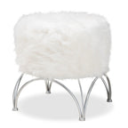 Pouf imbottito moderno e contemporaneo Coburn di Silver Orchid
