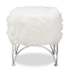 Pouf imbottito moderno e contemporaneo Coburn di Silver Orchid
