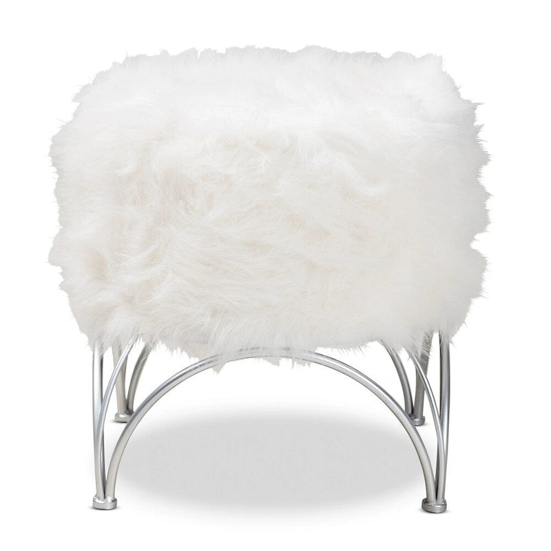 Pouf imbottito moderno e contemporaneo Coburn di Silver Orchid