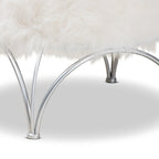 Pouf imbottito moderno e contemporaneo Coburn di Silver Orchid