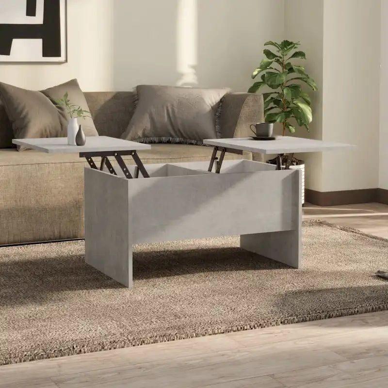 Tavolino da Caffè Sollevabile con Contenitore Nascosto in Legno Ingegnerizzato 80x50x42.5 cm