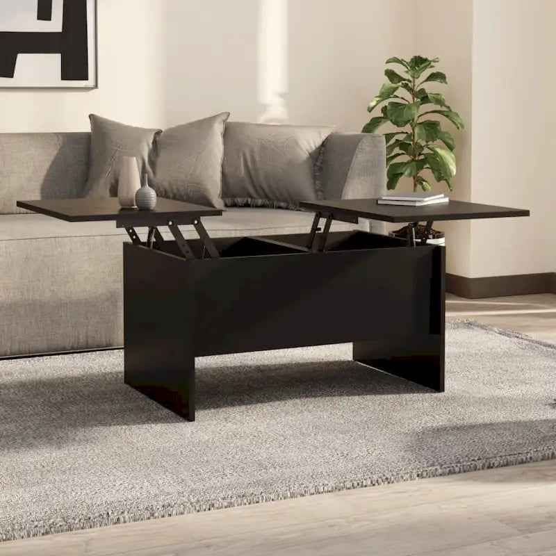 Tavolino da Caffè Sollevabile con Contenitore Nascosto in Legno Ingegnerizzato 80x50x42.5 cm