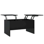 Tavolino da Caffè Sollevabile con Contenitore Nascosto in Legno Ingegnerizzato 80x50x42.5 cm