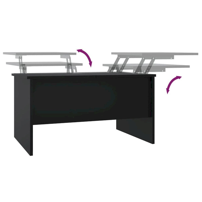 Tavolino da Caffè Sollevabile con Contenitore Nascosto in Legno Ingegnerizzato 80x50x42.5 cm