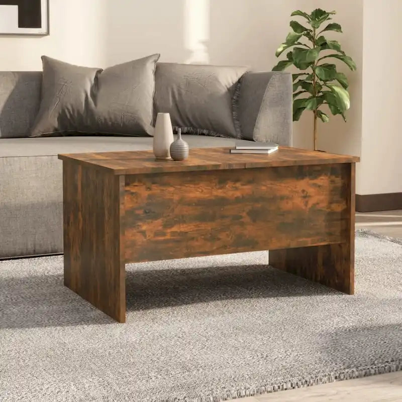 Tavolino da Caffè Sollevabile con Contenitore Nascosto in Legno Ingegnerizzato 80x50x42.5 cm