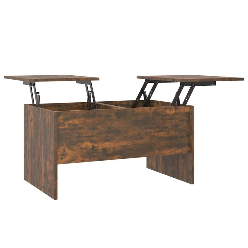 Tavolino da Caffè Sollevabile con Contenitore Nascosto in Legno Ingegnerizzato 80x50x42.5 cm