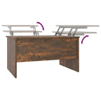 Tavolino da Caffè Sollevabile con Contenitore Nascosto in Legno Ingegnerizzato 80x50x42.5 cm
