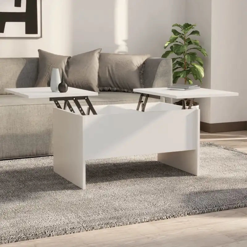 Tavolino da Caffè Sollevabile con Contenitore Nascosto in Legno Ingegnerizzato 80x50x42.5 cm