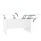 Tavolino da Caffè Sollevabile con Contenitore Nascosto in Legno Ingegnerizzato 80x50x42.5 cm
