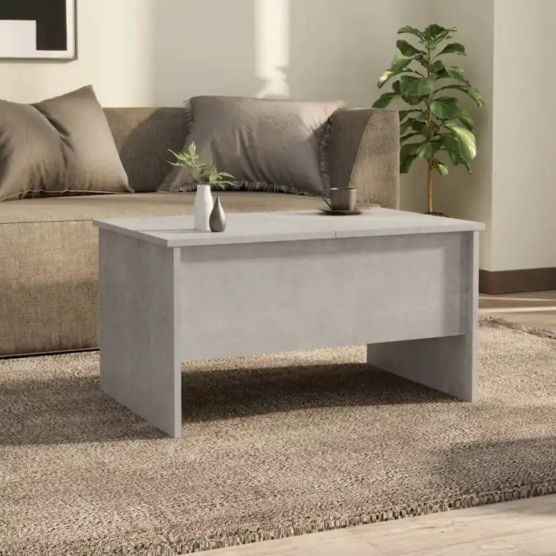 Tavolino da Caffè Sollevabile con Contenitore Nascosto in Legno Ingegnerizzato 80x50x42.5 cm