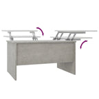 Tavolino da Caffè Sollevabile con Contenitore Nascosto in Legno Ingegnerizzato 80x50x42.5 cm