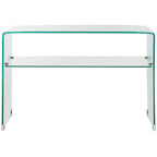 Consolle in vetro temperato trasparente 110x35x75 cm
