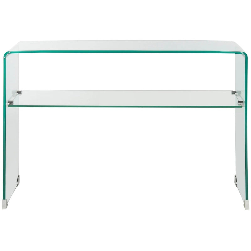 Consolle in vetro temperato trasparente 110x35x75 cm