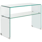 Consolle in vetro temperato trasparente 110x35x75 cm