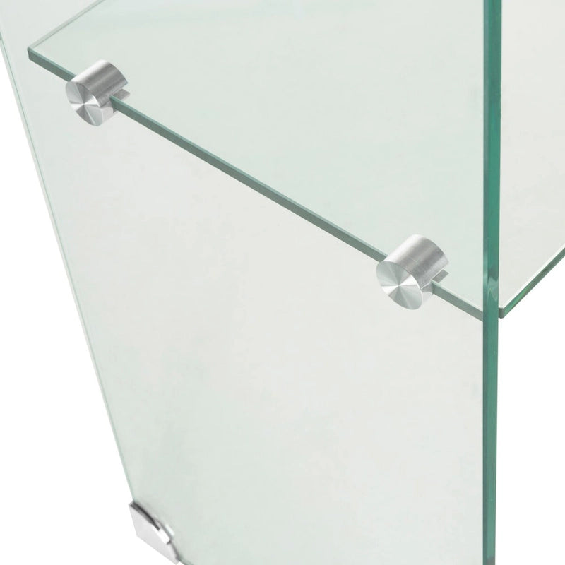 Consolle in vetro temperato trasparente 110x35x75 cm