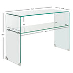 Consolle in vetro temperato trasparente 110x35x75 cm