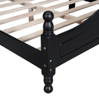 Struttura Letto a Piattaforma in Legno Retrò con Supporto a Doghe in Legno