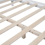 Struttura Letto a Piattaforma in Legno Retrò con Supporto a Doghe in Legno