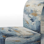 Poltrona imbottita di design costiero teal - senza braccioli o con braccioli