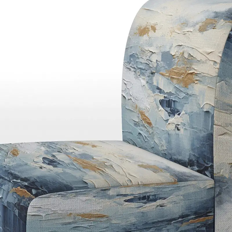 Poltrona imbottita di design costiero teal - senza braccioli o con braccioli