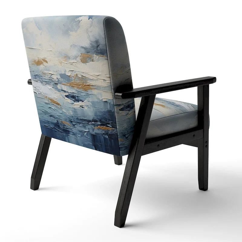 Poltrona imbottita di design costiero teal - senza braccioli o con braccioli