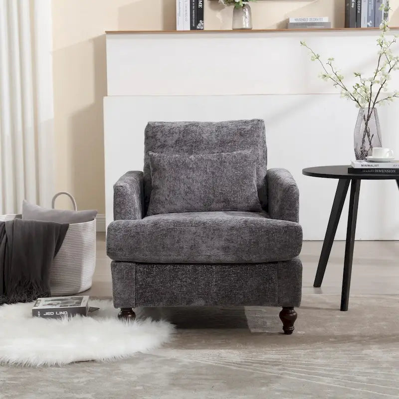 Poltrona con struttura in legno, poltrona moderna per salotto