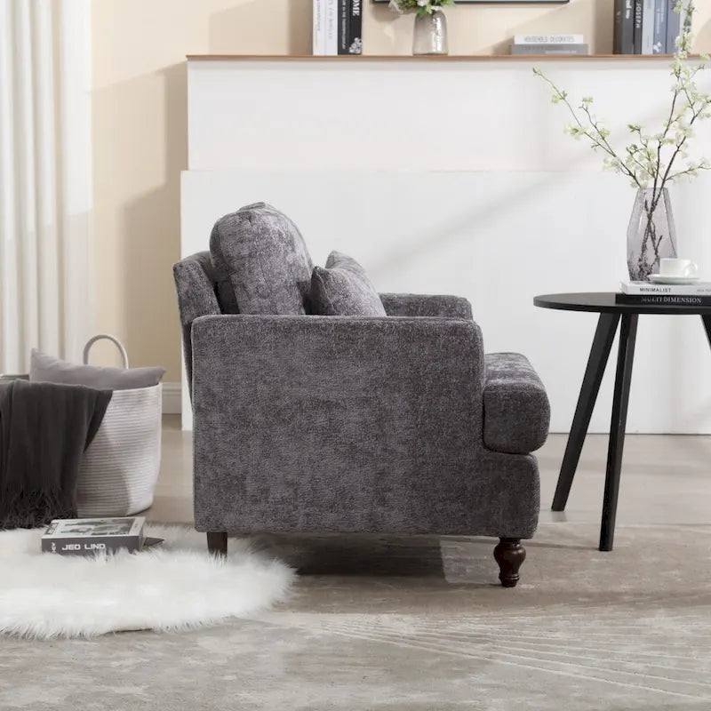 Poltrona con struttura in legno, poltrona moderna per salotto
