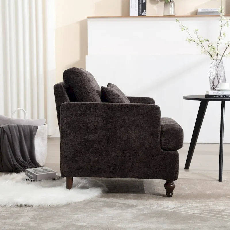 Poltrona con struttura in legno, poltrona moderna per salotto