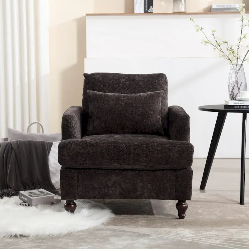 Poltrona con struttura in legno, poltrona moderna per salotto