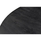 Tavolino da caffè in legno di mango nero con base a tamburo dorata da 81 cm