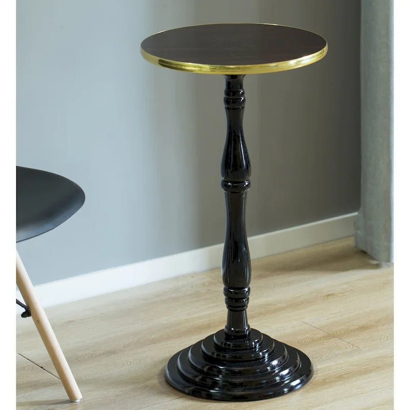 Tavolino rotondo in legno, tavolino d'appoggio per soggiorno - Mobili moderni, piedistallo decorativo, soluzione salvaspazio