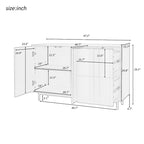 Credenza con motivo a onde, 2 ante e 2 cassetti, regolabile, adatta per studio, ingresso e soggiorno