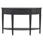 Tavolo Consolle Moderno Curvo, Tavolino da Divano, 3 cassetti, 1 ripiano, Nero