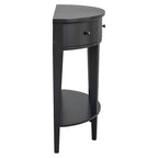 Tavolo Consolle Moderno Curvo, Tavolino da Divano, 3 cassetti, 1 ripiano, Nero