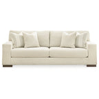 Divano da 96 pollici con 4 cuscini decorativi, cuscino oversize, poliestere beige