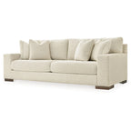Divano da 96 pollici con 4 cuscini decorativi, cuscino oversize, poliestere beige