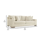 Divano da 96 pollici con 4 cuscini decorativi, cuscino oversize, poliestere beige