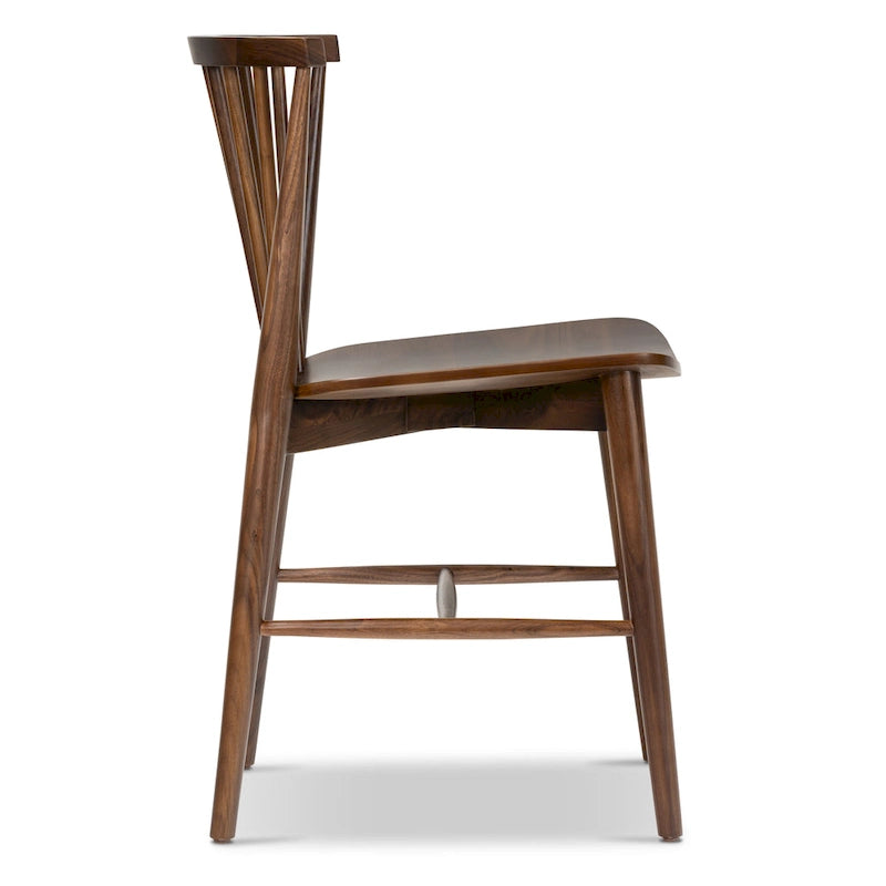 Sedia da pranzo Poly & Bark Ligna - Schienale a fusi con struttura in legno massello