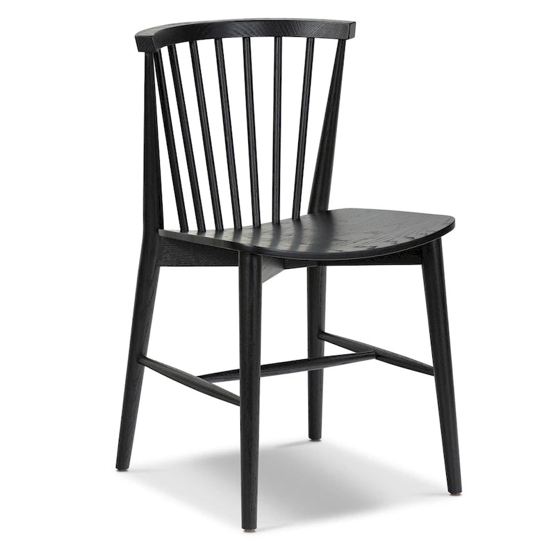 Sedia da pranzo Poly & Bark Ligna - Schienale a fusi con struttura in legno massello