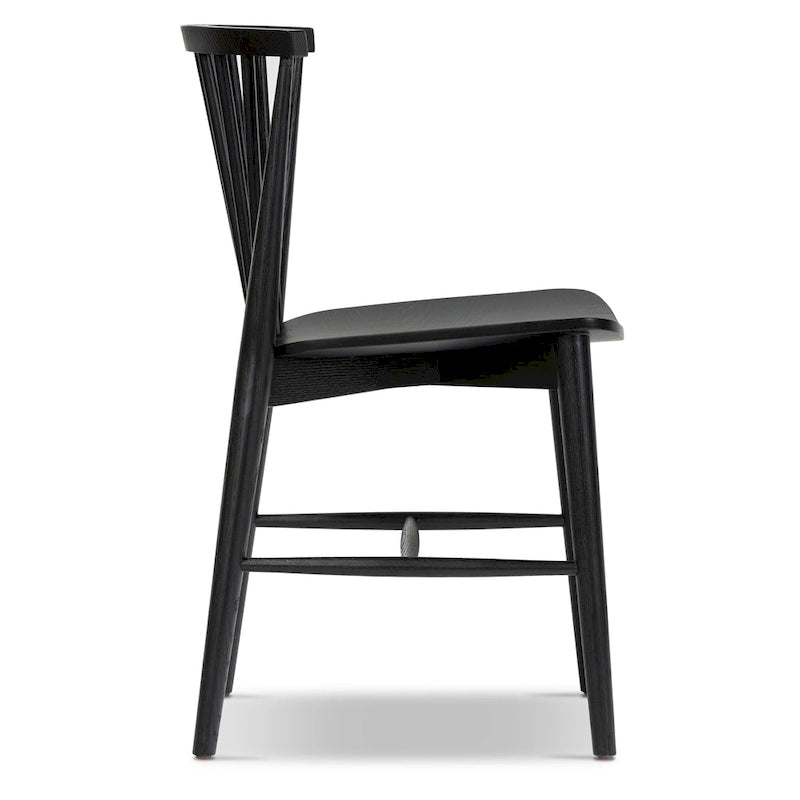 Sedia da pranzo Poly & Bark Ligna - Schienale a fusi con struttura in legno massello
