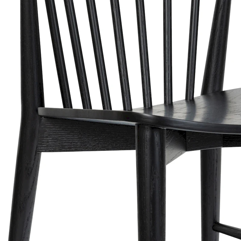 Sedia da pranzo Poly & Bark Ligna - Schienale a fusi con struttura in legno massello