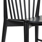 Sedia da pranzo Poly & Bark Ligna - Schienale a fusi con struttura in legno massello