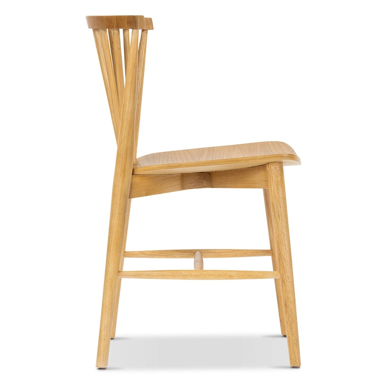 Sedia da pranzo Poly & Bark Ligna - Schienale a fusi con struttura in legno massello