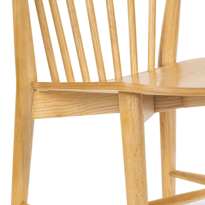 Sedia da pranzo Poly & Bark Ligna - Schienale a fusi con struttura in legno massello