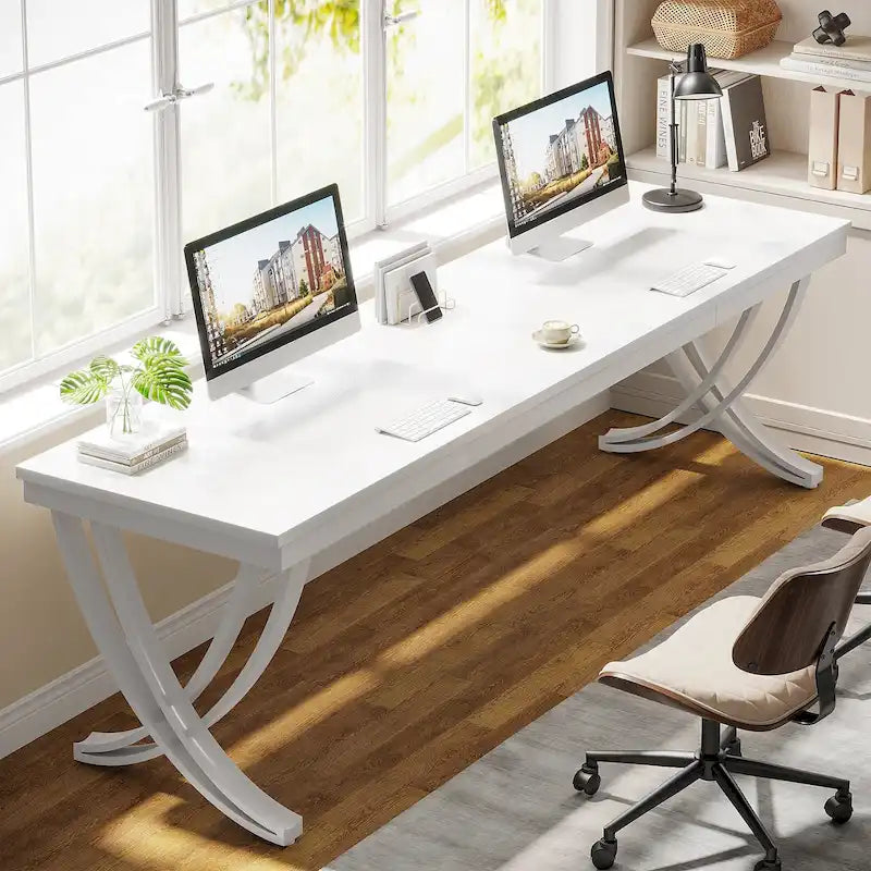 Scrivania per computer da 78 pollici per l'ufficio domestico, tavolo rettangolare per sala studio