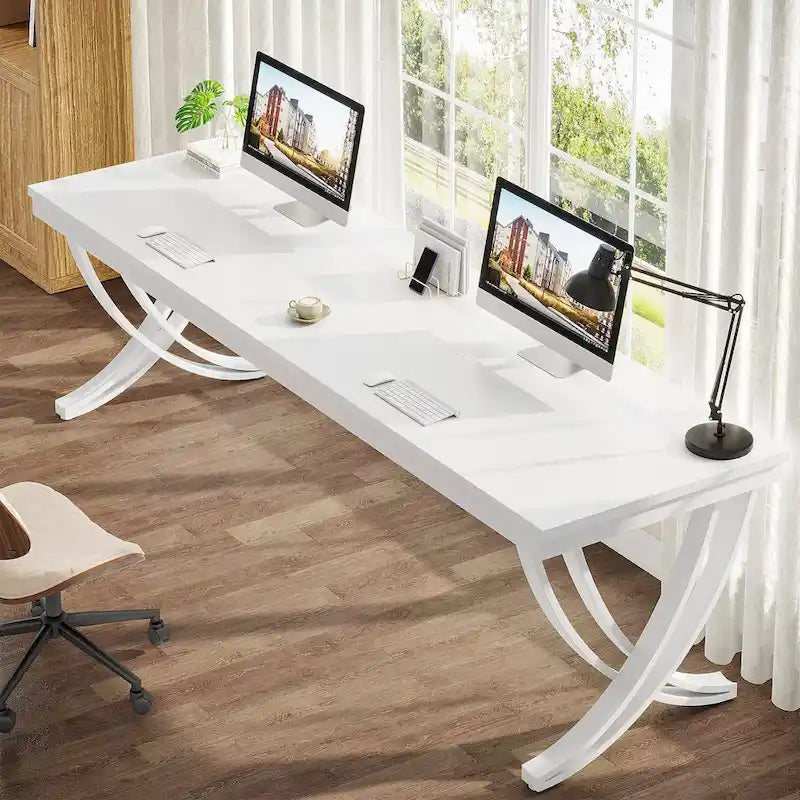 Scrivania per computer da 78 pollici per l'ufficio domestico, tavolo rettangolare per sala studio