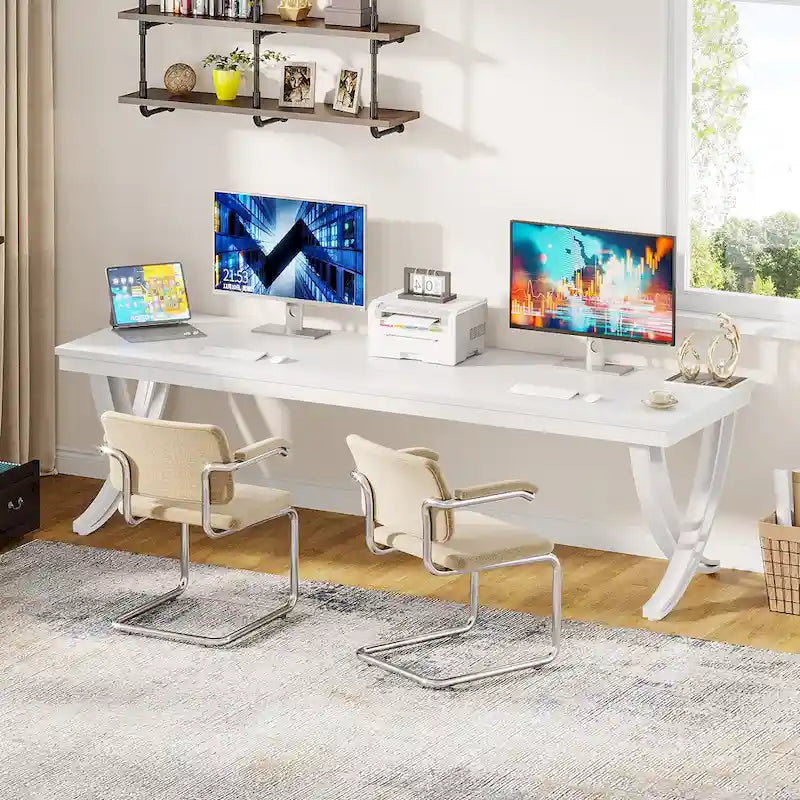 Scrivania per computer da 78 pollici per l'ufficio domestico, tavolo rettangolare per sala studio