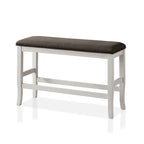 Set da pranzo da 4 pezzi in legno bianco sporco transizionale altezza bancone con spazio contenitore