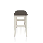 Set da pranzo da 4 pezzi in legno bianco sporco transizionale altezza bancone con spazio contenitore